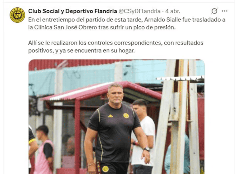 &nbsp;El primer posteo del club. 