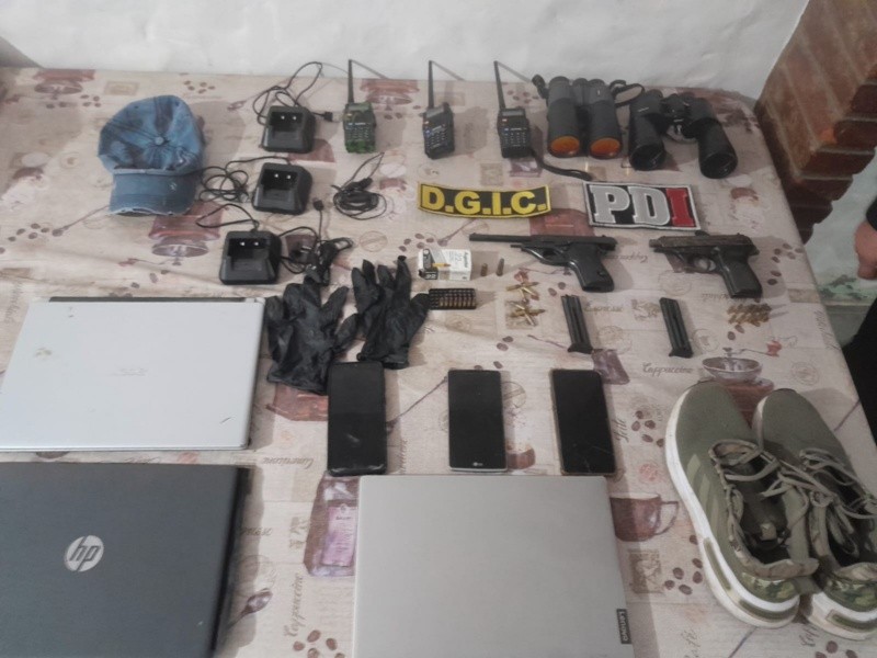Los elementos incautados en Carmen del Sauce.