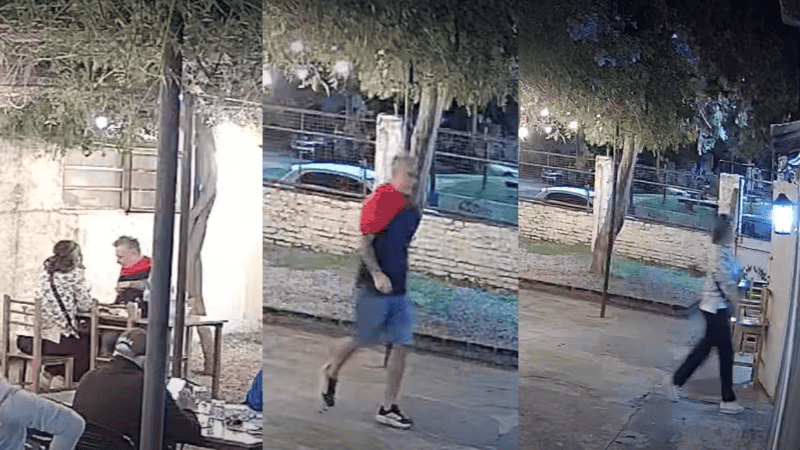 Toda la situación quedó captada por la cámara del bar.