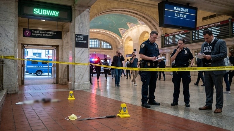 La policía de Nueva York mató a un hombre que apuñaló a tres personas en una estación de metro.