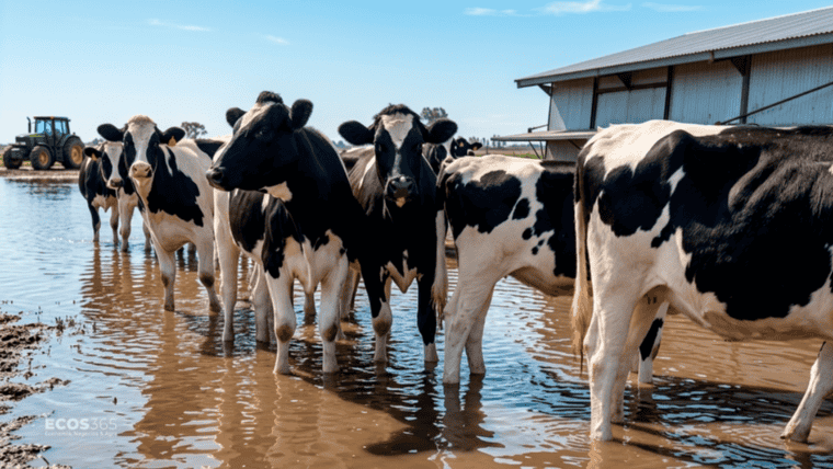 Una postal que duele: las lluvias complican el bienestar de los animales.