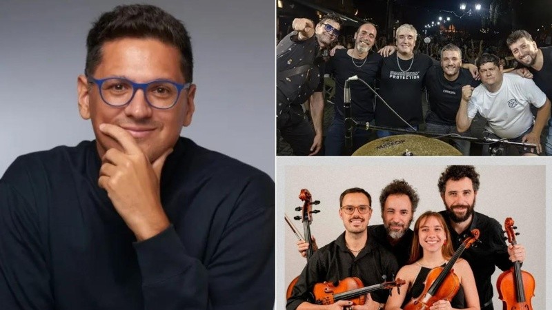 Fabricio Ballarini, la banda Babilonia y el Cuarteto Aureus.