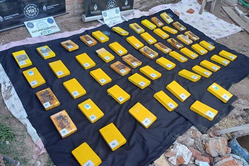 Los 52 kilos de cocaína atribuídos a Ariel Suppa, el hombre investigado.