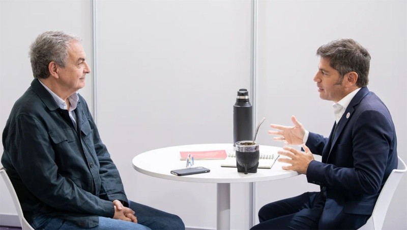 Kicillof se reunió con el expresidente de España José Luis Rodríguez Zapatero.&nbsp;