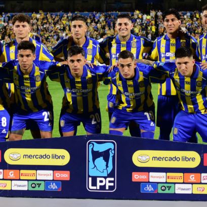 Los once titulares de Central que salieron a jugar este domingo contra Sarmiento en Arroyito.