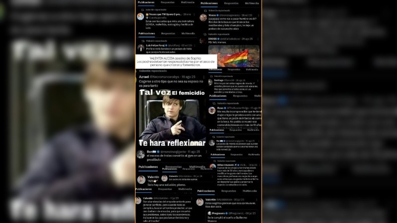 &nbsp;Captura de los reposteos de Alcida en X. 