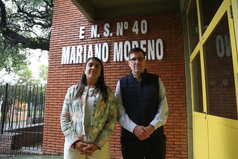 El ministro Goity junto a la secretaria Gallo Ambrosis (Alan Monzón/Rosario3).&nbsp;