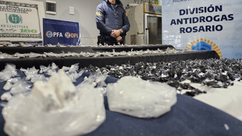 &nbsp;La droga secuestrada en el allanamiento.