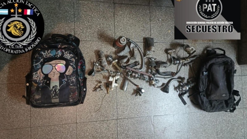 Los elementos que habían robado los ladrones.