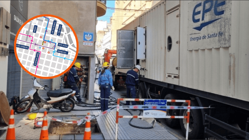 Corte en calle Buenos Aires al 1100 por una obra de gran magnitud de la EPE.