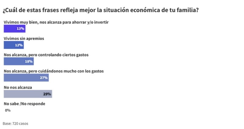 &nbsp;La percepción sobre la situación de cada familia.