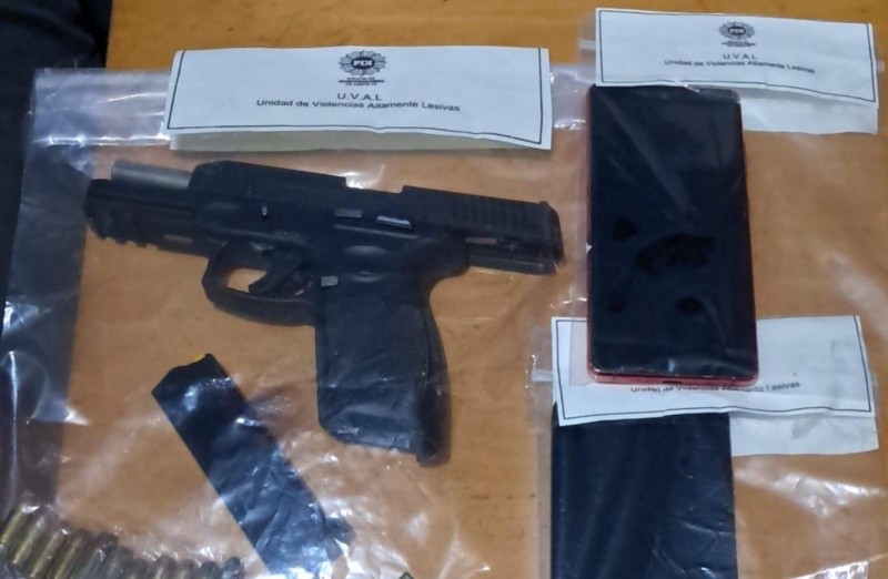 El arma secuestrada.
