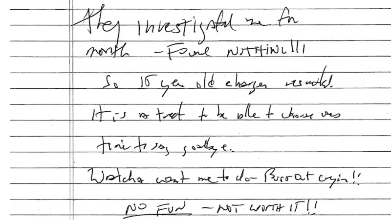La supuesta carta suicida que publicó The New York Times.