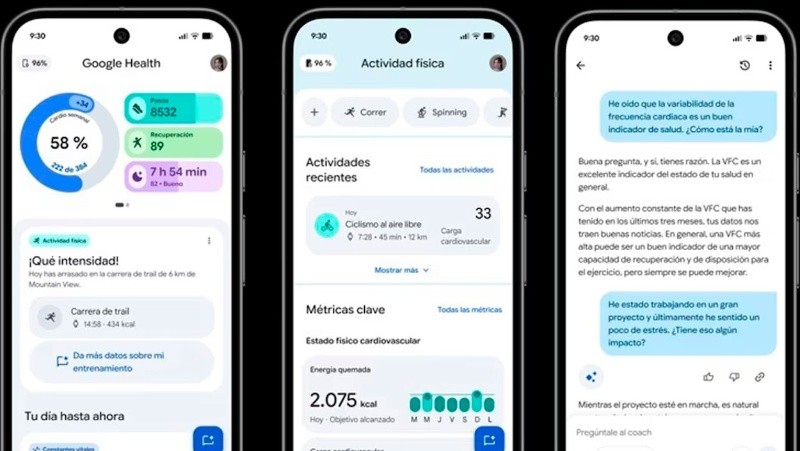 Así será la interfaz de Google Health.&nbsp;