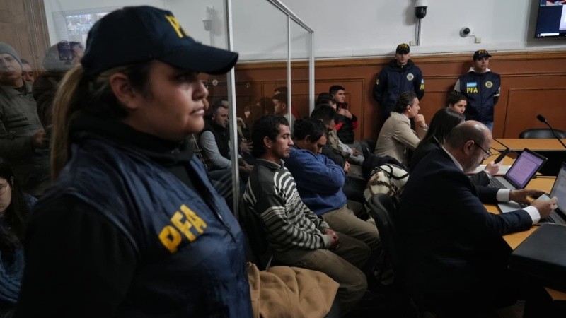 Los acusados en la audiencia de este viernes en Rosario (Alan Monzón/Rosario3)