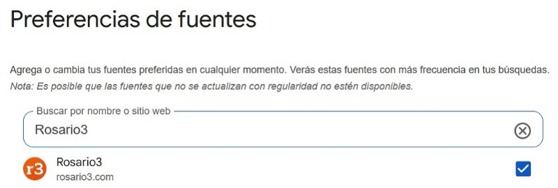 &nbsp;Con solo buscar el nombre del sitio, ya se despliega la opción con la URL correspondiente.