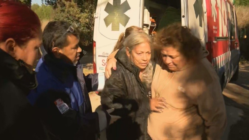 Mari, intentó apagar el fuego y fue atendida por el Sies. (Captura Canal 3)