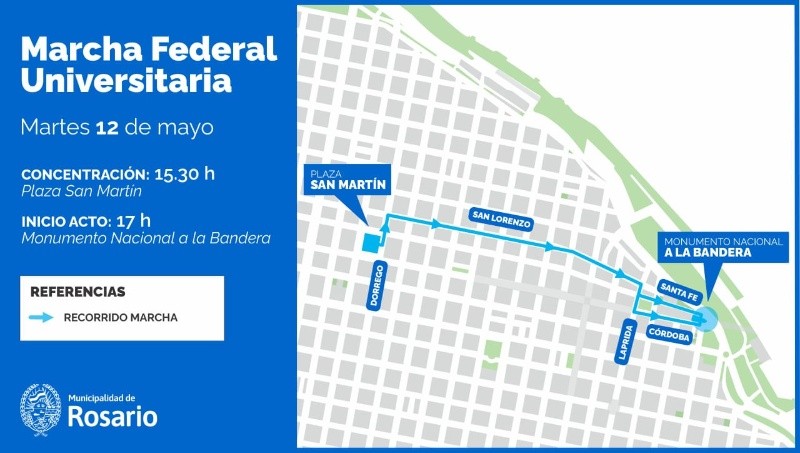 El recorrido que harán los manifestamtes. 
