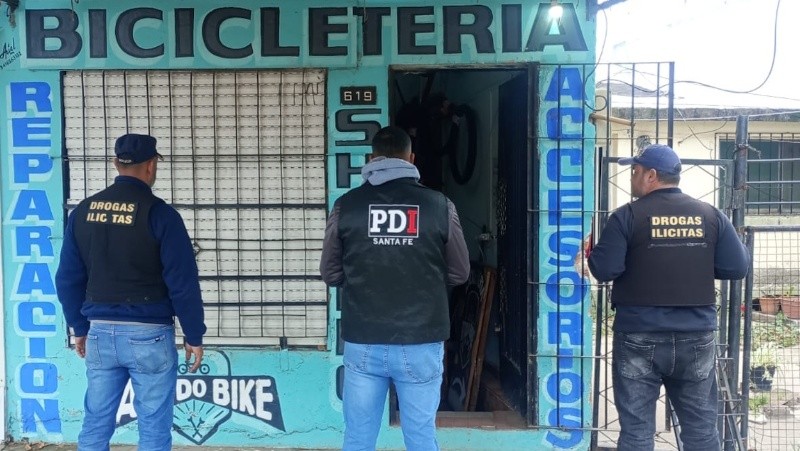 La bicicletería de Baigorria allanada el pasado sábado.&nbsp;