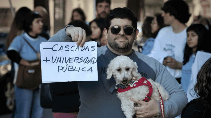Pancartas y carteles de reclamo de todo tipo en la movilización. (Alan Monzón/Rosario3)
