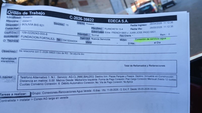 Albañiles realizaron tareas de conexión para servicio de agua.