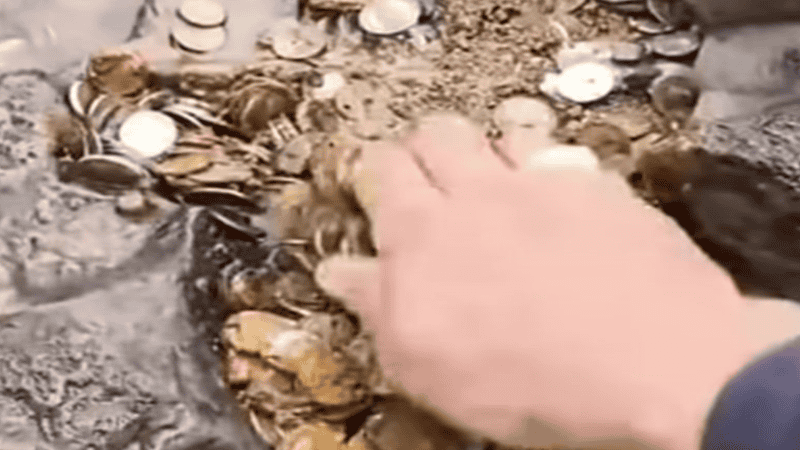 Tras el hallazgo, las monedas fueron retiradas para iniciar un proceso de clasificación.