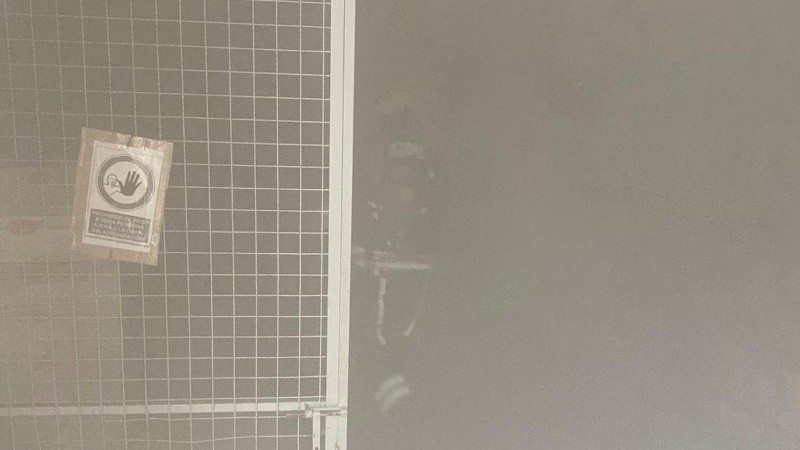 Bomberos Voluntarios al momento de llegar al lugar.