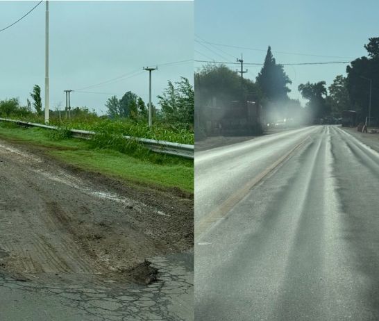 El daño en la ruta provincial 91 de los camiones con la cosecha.