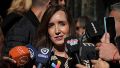 Villarruel habló con la prensa rosarina tras homenajear a su padre en la Catedral (Alan Monzón).