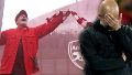 Celebraciones en Londres, mientras Guardiola se lamenta (EFE).
