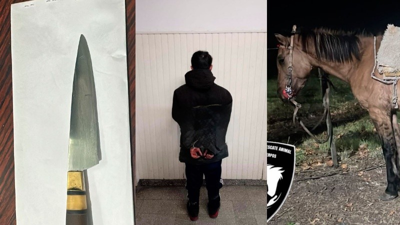 Los tres detenidos estaban montados en dos caballos.
