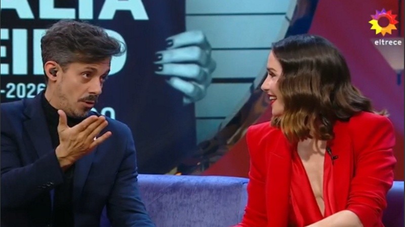 El momento que protagonizaron Oreiro y Rada al aire.