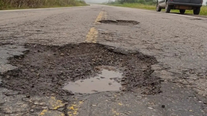 La Ruta Nacional Nº 34, una de las más afectadas por la falta de mantenimiento.