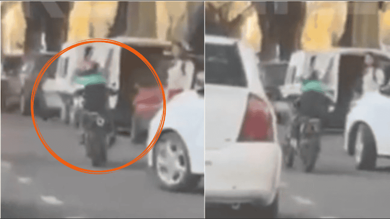 Un menor fue filmado manejando una moto en una concurrida avenida santafesina.