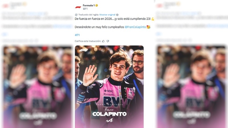 La F1 saludó al argentino.&nbsp;
