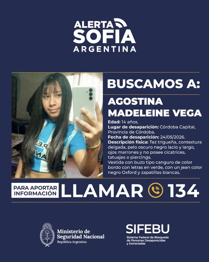 &nbsp;el ministerio de Seguridad activó el Alerta Sofía.