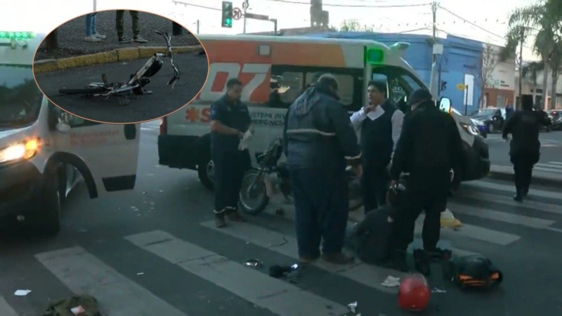 Una bicimoto y una moto protagonizaron un accidente en zona oeste este viernes.