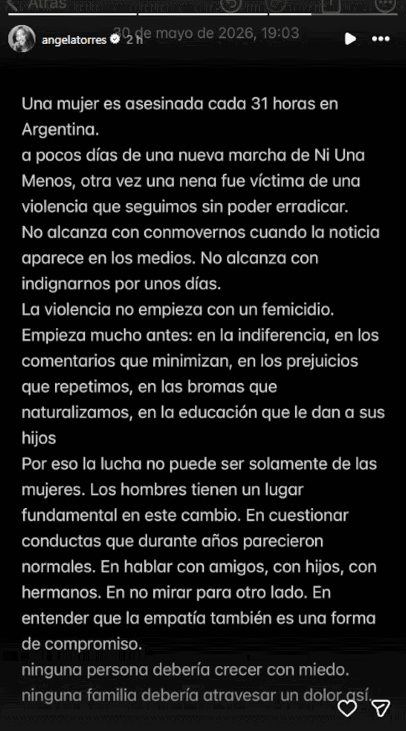 &nbsp;Las famosas utilizaron sus perfiles oficiales para canalizar la bronca y el dolor por el femicidio.
