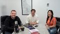Walter Ghione, Pablo Gavira y Leda, durante la reunión que tuvieron la semana pasada.