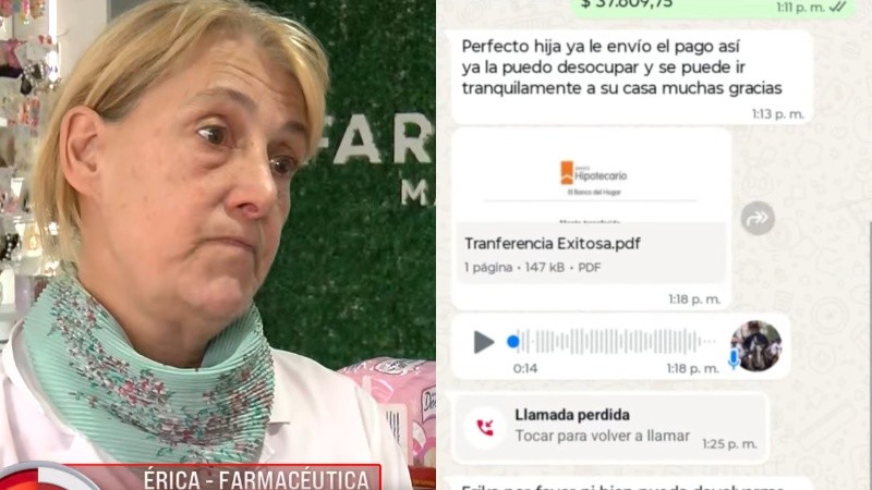 Érica, la víctima de la estafa, habló en De 12 a 14.