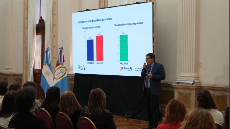 Goity durante la presentación de los resultados del programa Raíz.