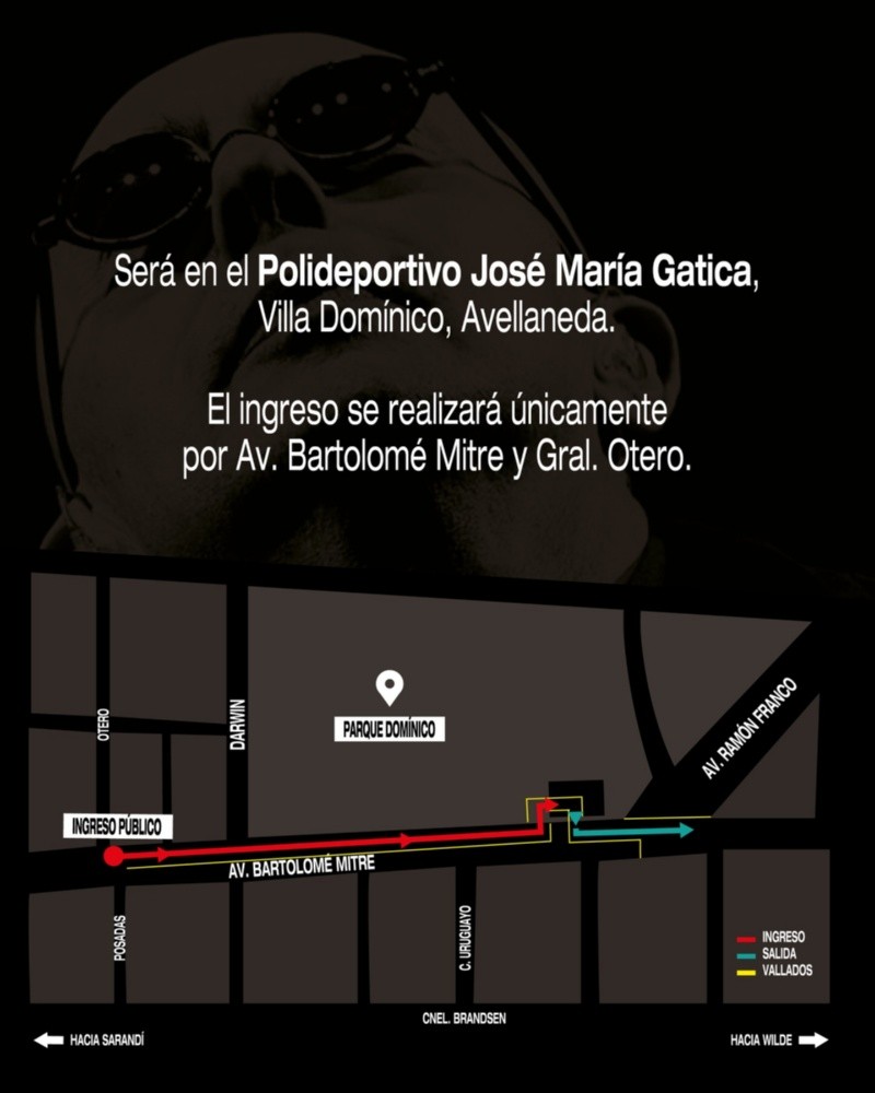 Así será el ingreso para despedir al Indio.