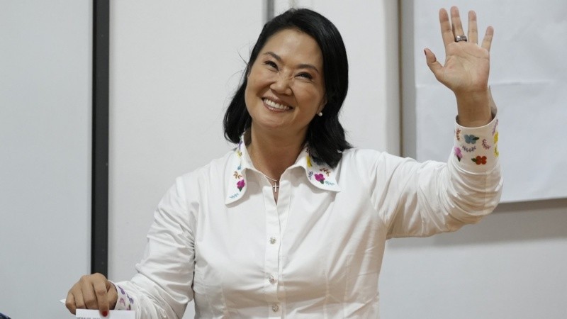 Keiko Fujimori votó en el distrito de San Borja en Lima. (EFE)