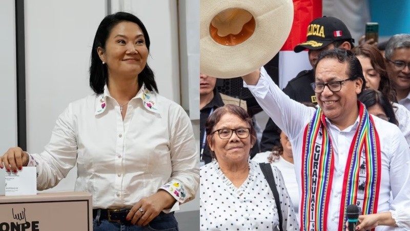 Keiko Fujimori y Roberto Sánchez pelean voto a voto por la presidencia.