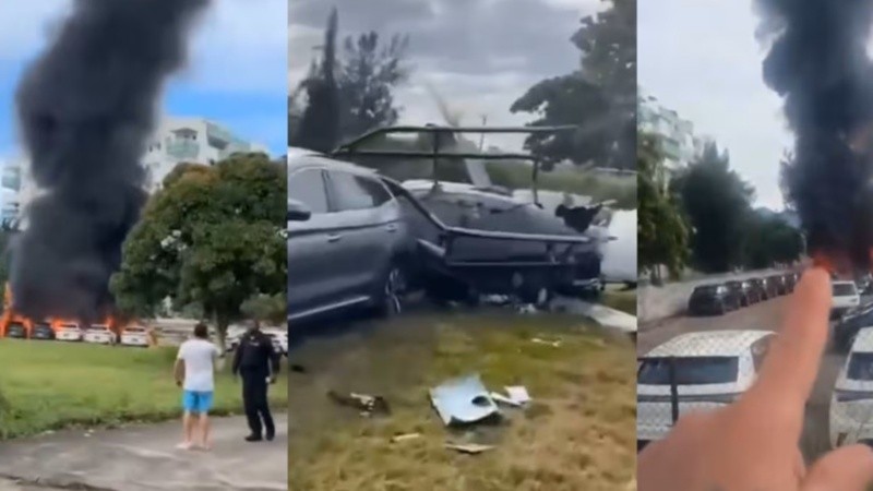 Los helicópteros chocaron en Río de Janeiro.