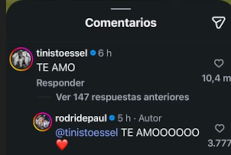 El mensaje de Tini en la publicación de De Paul.&nbsp;