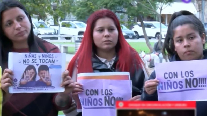 Las madres en la audiencia imputativa de este miércoles.