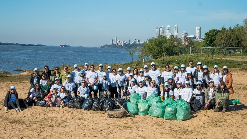 El equipo logró juntar 160 Kg de residuos y 40 kg de material reciclable.
