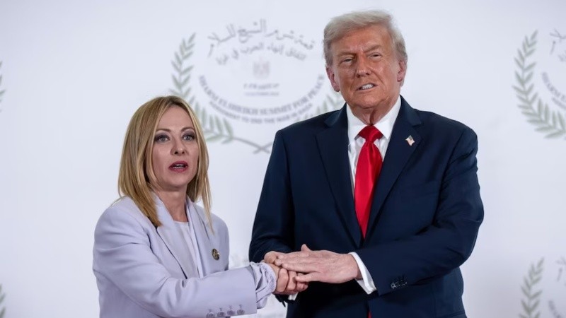 Meloni y Trump durante el G7.