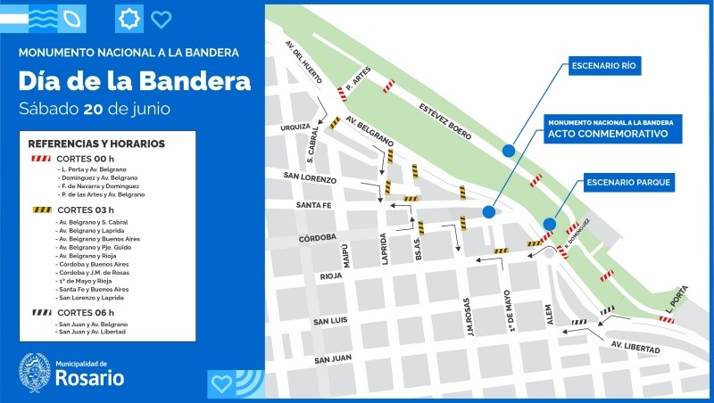 Cortes y desvíos en la zona del Monumento.&nbsp;